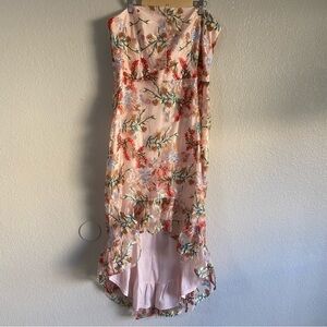 Sam Edelman Women 14 Nude Multi Bouquet Embroidery Strapless Sheath Dress NWT